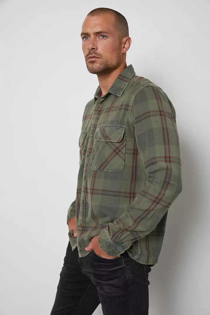 Velvet By Graham & Spencer KIRK PLAID BUTTON-UP SHIRT Mens 7 Velvet By Graham & Spencer KIRK PLAID BUTTON-UP SHIRT Mens