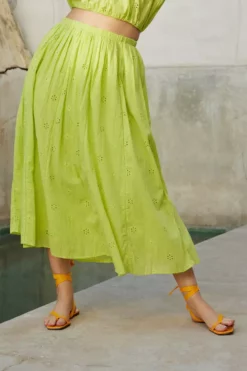 Velvet By Graham & Spencer WYNNE COTTON EYELET MAXI SKIRT