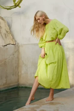 Velvet By Graham & Spencer WYNNE COTTON EYELET MAXI SKIRT