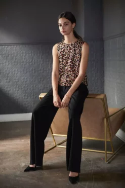 Velvet By Graham & Spencer YVES SEQUIN LEOPARD PRINT BLOUSE